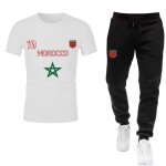 Ensemble foot homme style maroc - maillot et jogging noir - sp�cial �t� - - blanc