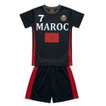 Ensemble de football enfant maroc - maillot n�7 et short - noir - - noir