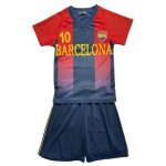 Ensemble foot enfant style barcelone - maillot et short barcelona 10 - polyester - 4 � 14 ans - - bleu ...