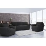 Housse de canap - noname - ensemble 3 places + 2 fauteuils - gris - extensible - lavable