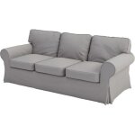 Ensemble de housses de canap� ikea ektorp pour canap� 3 places - gris clair - custom slipcover replacement ...