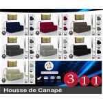 Housse de canap� et fauteuil - d�cors de maison - silver - extensible - 3 places - 1 place