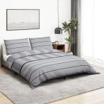 Ensemble de housse de couette - alomejor - gris - 220x240 cm - 100% coton - rsistance aux froissures ...
