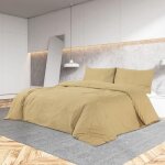 Ensemble de housse de couette lit 2 places - standard 100 par oeko - tex - parure de lit taupe 220x240 ...