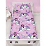 Ensemble de housse de couette - disney - minnie mouse believe - 120x150 cm - lavable en machine - rose ...