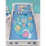 Housse de couette - peppa pig - george stars - bleu - 120x150 cm - enfant