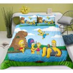 Ensemble de housse de couette simpson lensemble de literie simpson 100% microfibrempression 3d simpson ...
