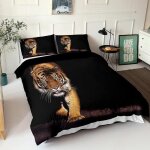 Ensemble de housse de couette - tigre - microfibre 220x240 cm