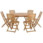 Ensemble de jardin 6 places en bois clair tolve