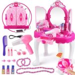 Ensemble de jouet de maquillage rose coiffeuse glamorous princess avec tabouret miroir sche - cheveux ...