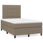 Ensemble lit 120 x 190 cm taupe - sommier � lattes matelas � ressorts ensach�s et surmatelas