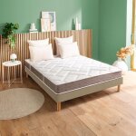 Ensemble matelas bultex progress 2. 0 sommier vigoroso et pieds moka 140x190