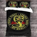 Ensemble de literie cobra kai 3 pices housse de couette - noir - parure de couette - 100% microfibre ...