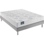 Ensemble dunlopillo 100% latex 7 zones 18cm lavande matelas sommier pieds 140x190