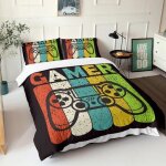 Ensemble de literie - gamer - noir - housse de couette 200x200cm - 3 pi�ces - impression 3d