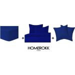 Ensemble de literie - homerokk - housse de couette 220x240 - 2 taies 65x65 - drap housse 160x200 - bleu ...