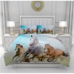 Ensemble de literie - sets de housses de couettes 3d - cheval imprimé - 200x200cm - 2 taies 50x75cm - ... Ensemble de literie - sets de housses de couettes 3d - cheval imprimé - 200x200cm - 2 taies 50x75cm - ...