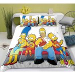 Les ensembles de literie simpsons des lits danime 3 pi�ces la couverture de couette avec fermeture � ...