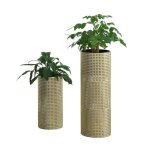 Ensemble lot pots bacs de fleur set cache pot vases doré noir 03 0005158 Ensemble lot pots bacs de fleur set cache pot vases doré noir 03 0005158