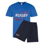 Ensemble maillot &amp short de rugby enfant ? polyester ? 3 au 14 ans - - bleu royal