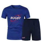 Ensemble maillot &amp short de rugby homme ? polyester - - bleu royal