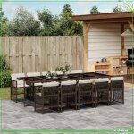 Ensemble � manger de jardin - 3210933 - 10 personnes - rotin synth�tique marron - table verre tremp�