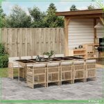 Ensemble � manger de jardin - 3210934 - poly rotin (beige / noir) - 10 places - coussins lavables