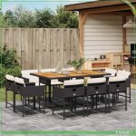 Ensemble � manger de jardin - 3211395 - r�sine tress�e anti - uv - table acacia 165x106x73 cm - 10 chaises ...