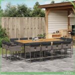 Ensemble � manger de jardin - mod�le 3211406 - 1 table & 12 chaises - coussins amovibles - plateau acacia ...