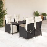 Ensemble � manger de jardin - vidaxl - r�sine tress�e - 5 pi�ces - noir - table 140x70x74 cm - chaises ...