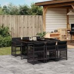 Ensemble � manger de jardin - vidaxl - r�sine tress�e - 7 pi�ces - noir - table: 165x106x73 cm - chaise: ...