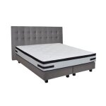 Ensemble matelas 160x200 + sommier + t�te de lit gris confortluxe