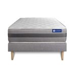 Ensemble matelas sommier 120x190 cm - sommier gris (en kit) - actimemo relax