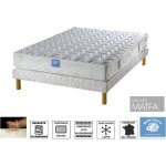 Ensemble matelas forum visco belle literie 120x190 + sommier tapissier + jeu de 4 pieds offerts