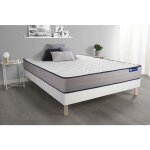Ensemble matelas m�moire de forme actimemo form 140x190 cm 5zones de confort + sommier kit blanc