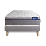 Ensemble matelas m�moire de forme actimemo zen 120x190 maxi �paisseur 7zones de confort + sommier ki
