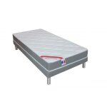 Ensemble matelas m�moire de forme gris chin� + sommier - eco literie - 90x190cm - ferme - 1 place