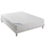 Ensemble matelas + sommier 140 x 190 - ressorts - ferme - vigo - confort design
