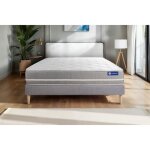Ensemble matelas sommier 140x190 cm - sommier gris (en kit) - actilatex touch