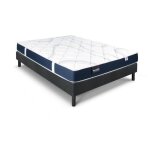 Ensemble matelas sommier 140x190 marque dunlopillo - hauteur 18 cm - mousse arial - soutien ferme - ...