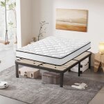 Ensemble matelas et sommier 140x190cm - frixovel lit 140x190 avec sommier et matelas - matelas 140x190x16 ...