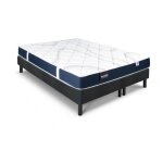 Ensemble matelas sommier 160x200 (2x80) marque dunlopillo - hauteur 18 cm - mousse arial - soutien ferme ...