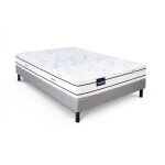 Ensemble matelas sommier 160x200 marque dunlopillo - hauteur 20 cm - ressorts ensachs - 5 zones - equilibr ...