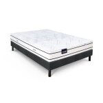 Ensemble matelas sommier 160x200 marque dunlopillo - hauteur 20 cm - ressorts ensachs - 5 zones - equilibr ...