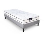 Ensemble matelas sommier 90x190 marque dunlopillo - hauteur 20 cm - ressorts ensachs - 5 zones - equilibr ...
