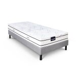 Ensemble matelas sommier 90x200 marque dunlopillo - hauteur 20 cm - ressorts ensachs - 5 zones - equilibr ...