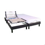 Ensemble matelas + sommier t�te et pieds relevable 2x80x200cm