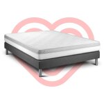 Ensemble matelas sommier 200x200 cm - sommier gris (en kit) - vital relax gris