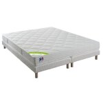 Ensemble matelas spécial dos sensible 100% latex + sommier - eco literie - 180 x 200 - ferme - blanc Ensemble matelas spécial dos sensible 100% latex + sommier - eco literie - 180 x 200 - ferme - blanc
