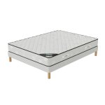 Ensemble medicaltex sommier + matelas 140x190 cm hauteur 20cm mousse polyurthane 4 pieds confort mi ...